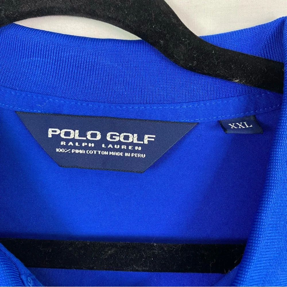 Ralph Lauren Blue Polo Golf Shirt Classic Style Yellow Pony XXL NEW NWT